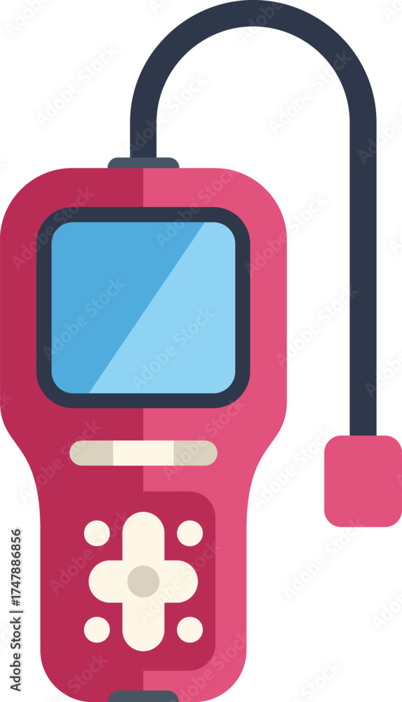 Wall mural electronic device showing blank screen with buttons and control panel for operating system