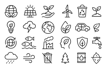 Vector outline, Icon pack, icon sheet, environment theme