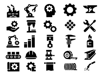 Vector silhouette, Icon pack, icon sheet, construction theme