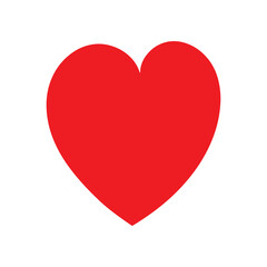 Classic Perfect Simple Solid Red Heart Shape Symbol Vector Icon Graphic Design Element Love