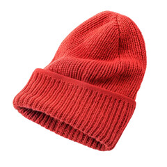 Vibrant red knit beanie hat perfect for winter warmth and stylish outdoor adventures