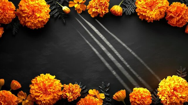 Day Of The Dead, marigold flowers create stunning floral decoration, showcasing orange beauty natures