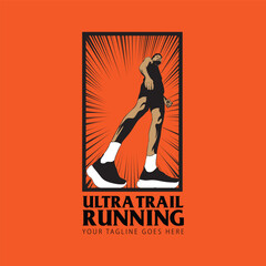 ultra trail run illustration background vector image