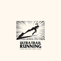 ultra trail run illustration background vector image