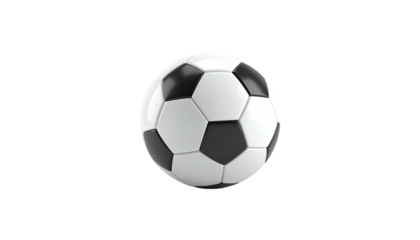 A classic soccer ball with black and white pentagons and hexagons, isolated