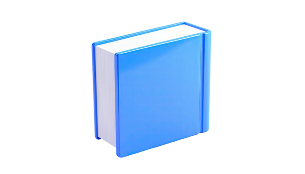 3D render of a blue book on a transparent background
