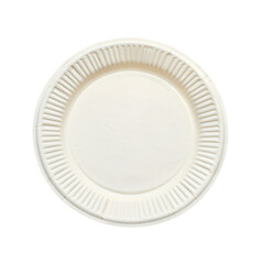 Clean white disposable paper plate ready for food at a picnic or party celebration