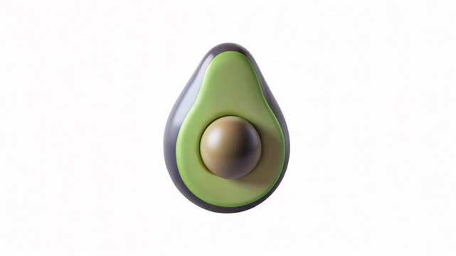 A modern digital rendering of an avocado showcasing its vibrant colors and unique shape.