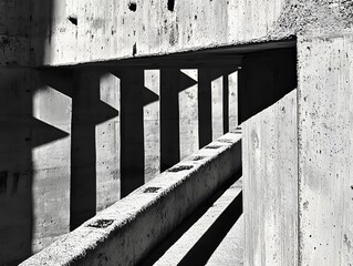 Abstract Concrete Architecture Shadows Monochrome Photography