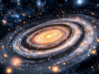 Majestic Spiral Galaxy Cosmic Nebula Space Background