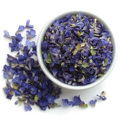 Dried Blue Flowers in Bowl Herbal Tea Ingredients