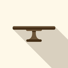 Brown pedestal cake stand with long shadow, perfect for showcasing baked goods