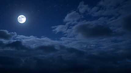 Halloween mysterious night sky background pattern, clouds of various shapes, moon