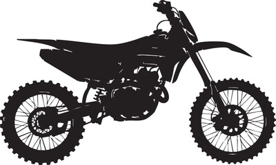 Dirt Bike Silhouettes Off Road Motorcycle Knobby Tires Side View Black and White © Abdul Hamid