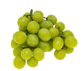 round large green grapes on white background.