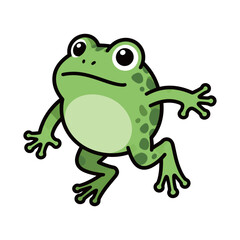 Jumping Running Frog Cartoon Amphibian Vector Illustration