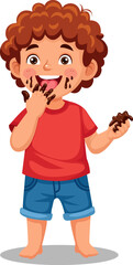 Boy eating chocolate