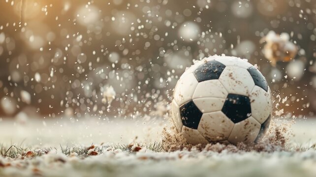 A soccer player makes a desperate tackle, their determination evident in their eyes. - Powered by Adobe