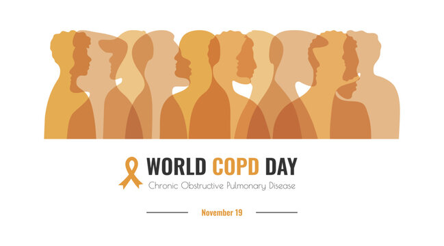 World COPD day banner template. Chronic Obstructive Pulmonary Disease is observed every year in November 19. Vector illustration for web poster card info