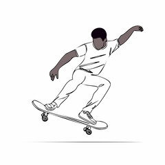 Obraz premium a skateboard player silhouettes are dynamic vector illustrations of athlete action in sport