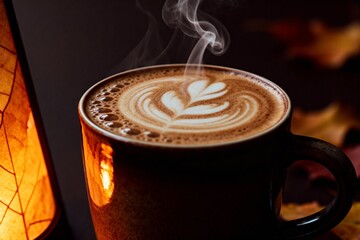 Halloween Coffee with Latte Art