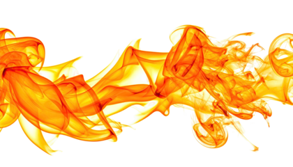 Abstract fiery golden orange wisps against a pure black background