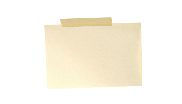 Cream-colored, rectangular paper taped to a black background, ready for notes
