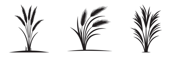 Nature Landscape Outdoor Desert Grass Icon, Flat Silhouette of an Outdoor Scenery Vector for Adventure Illustration Design