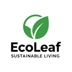 Fototapeta premium EcoLeaf Sustainable Living Green Leaf Logo for Ecology Brand