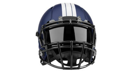 Isolated blue football helmet with black facemask protection sports safety equipment gear
