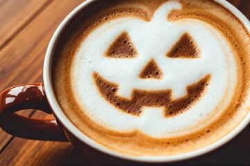 Halloween Pumpkin Latte Art