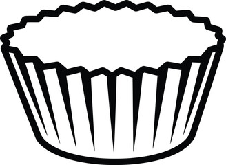 Vector art of empty fluted paper cupcake liner
