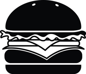 Vector art of black hamburger icon