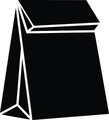 Vector art of black paper lunch bag
