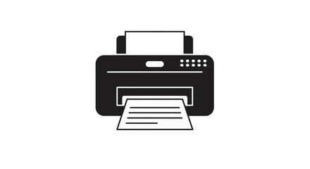 Simple black and white icon representing a modern office printer device