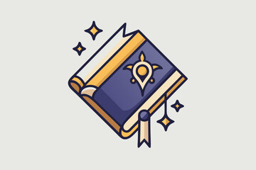 Ancient bookmark icon minimal book vintage reading symbol  