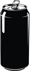 Vector art of black soda can