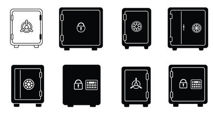 Collection of black and white safe icons in various styles