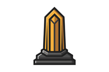 Tall narrow obelisk tomb headstone icon cemetery monument design