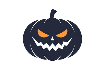 Minimal pumpkin lantern icon Halloween carved pumpkin decoration