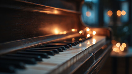 Soft jazz piano music fills the air as gentle candlelight creates a warm and inviting ambiance