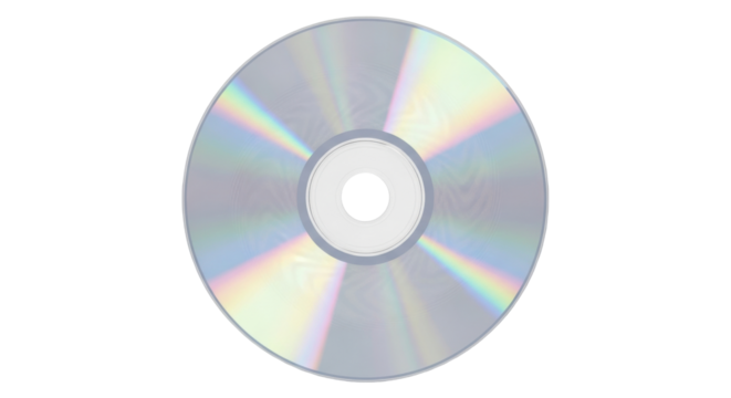 Isolated CD disc media shiny metallic surface optical storage blank and writable device