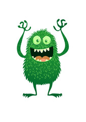 Halloween monsters characters vector  design. Halloween cute colorful monster character in happy, joyful, fun, cheerful facial expressions and horror emoticon in white isolated background. Vector