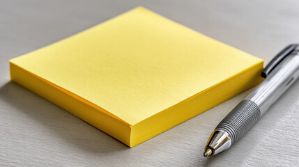 A yellow sticky note pad sits by a Sharpie, perfect for quick notes on a simple desk