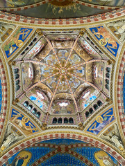 Argentina, the interior of the amazing Basilica Maria Auxiliadora y San Carlos in Buenos Aires.