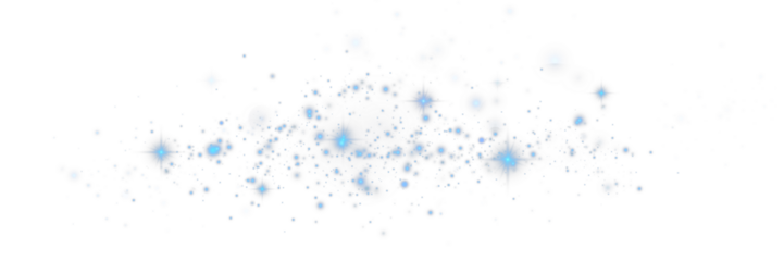 Bright blue sparkling particles. Background decoration.	PNG
