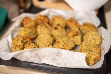 Courgette balls ready to be baked