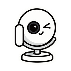 Cute Cartoon Security Web Camera Icon Winking with Large Eye