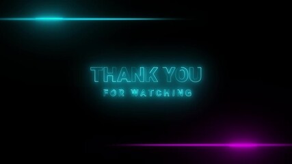 Thank you for watching animation video. Suitable for video end screen, animation end Screen templates for video on a black background - Powered by Adobe