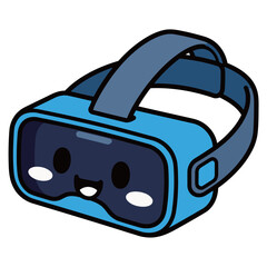 Cute Cartoon Virtual Reality Headset or VR Goggles for Gaming and Metaverse